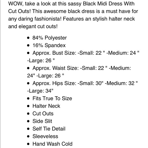Saved By The Dress, Black Midi Dress with Cut Outs, Medium - Picture 5 of 7
